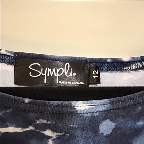 Sympli Blue Patterned Long Sleeve Top - Picture 2 of 5